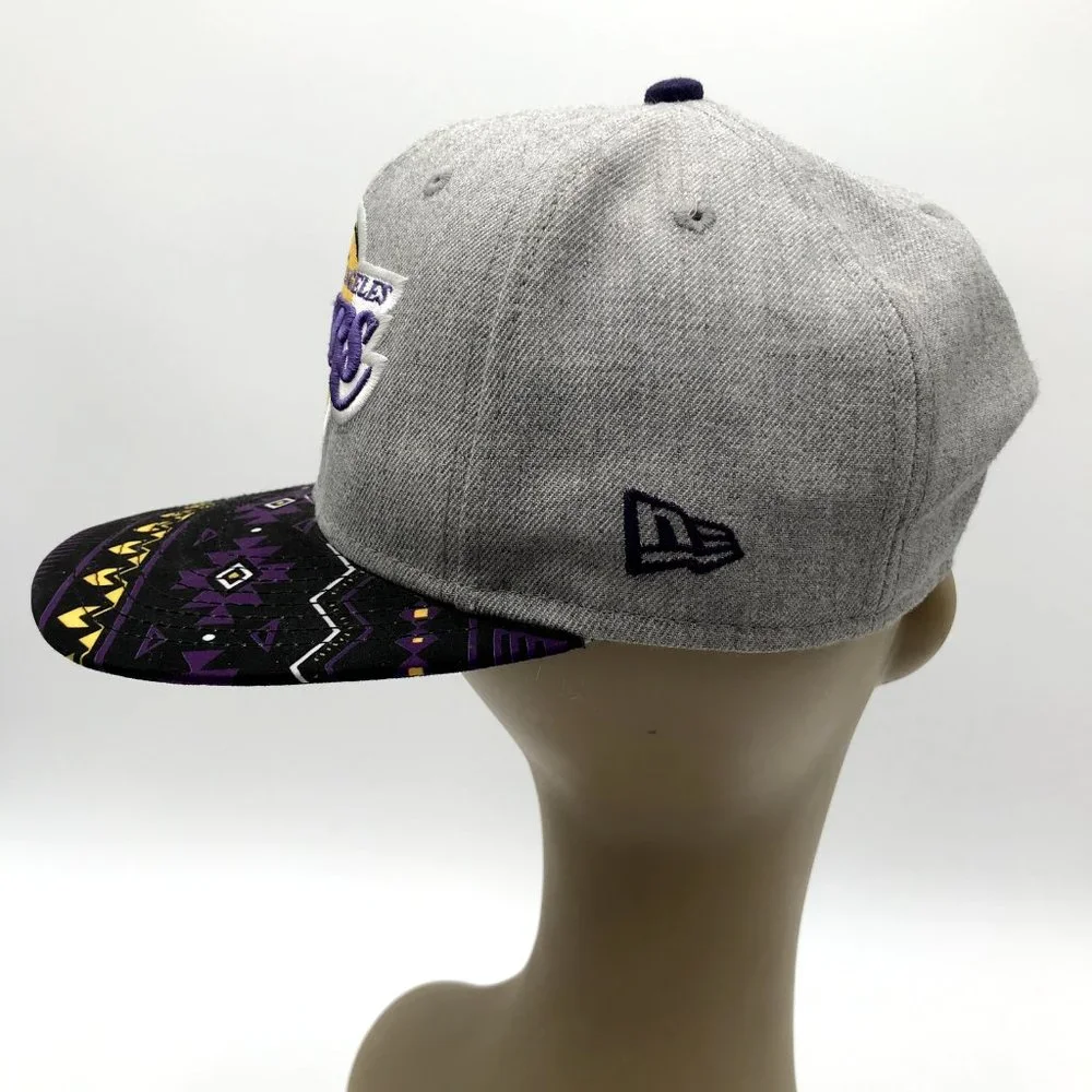 Los Angeles Lakers Hardwood Classics Gray Black‎ Snapback Hat Cap Embroidered
